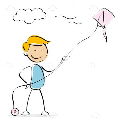 Cartoon Kite Flying